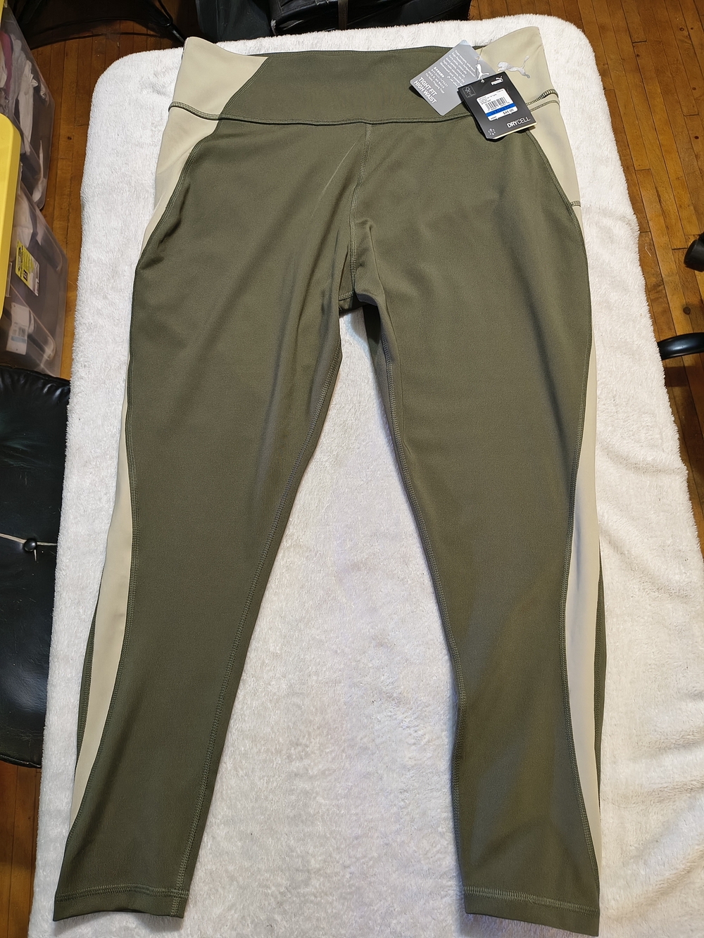 NWT Women’s Leggings Puma Drycell EVOSTRIPE HIGH WAIST 7/8 Grape Leaf SIZE XL